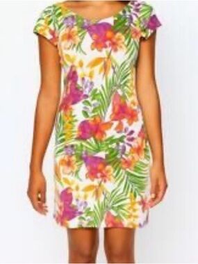 Tommy Bahama Tropical Hawaiian Floral Knit Dress Size SP